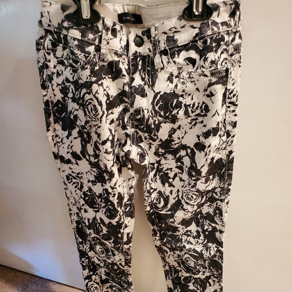 Babe black and white patterned pants